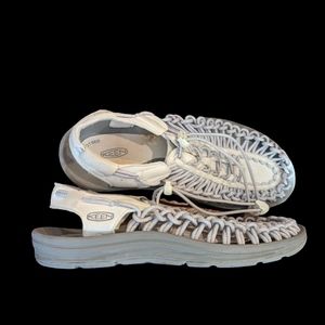 Keen Women's Sandals Light Gray White Braided Sport Sandals